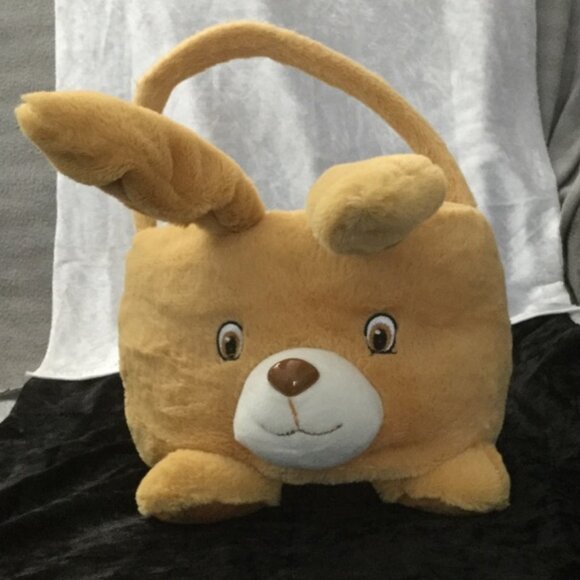 Plush Bunny Rabbit Basket Easter Halloween Holiday - Picture 1 of 9